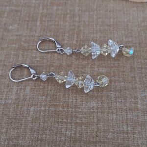Silver Leverback  Beaded Earrings